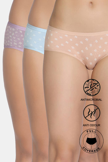 Buy Zivame Low Rise Full Coverage Hipster Panty  (Pack of 3) - Multicolor